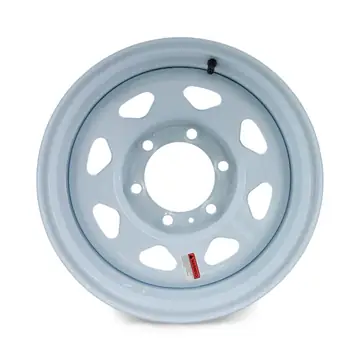 15 inch 6 bolt White Spoke Trailer Wheel 6 Lug on 5 1/2 Pattern