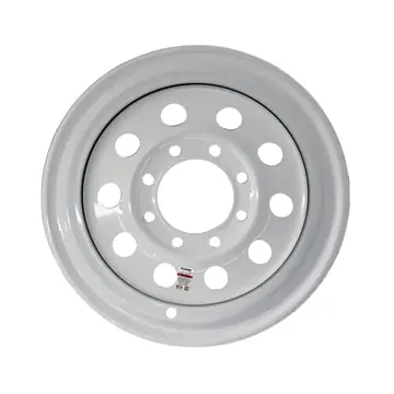 16 inch White Modular Style 8 Bolt Trailer Wheel 8 on 6 1/2 Lug Pattern