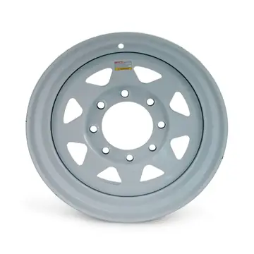 16 inch White Spoke 8 Bolt Trailer Wheel 8 on 6 1/2 Lug Pattern