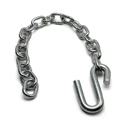 Trailer Safety Chain Zinc Plated 8/0 Thickness 27 in 7,000lb with S Hook