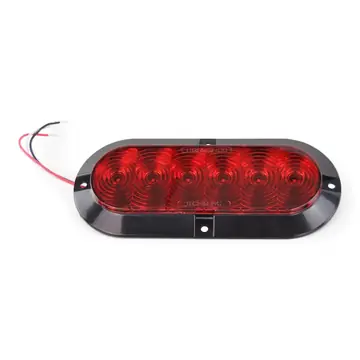 LED Red Oval Trailer Light Surface Mounted Standard 6 inch