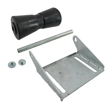 8 inch Black Rubber Keel Roller Assembly Kit with Roller Shaft and Bracket