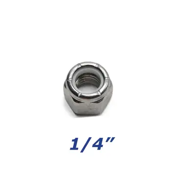 Stainless Steel Nylock Nut 1/4 - 20 inch for Trailer Bolts and U-Bolts