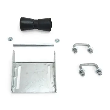 8 inch Black Rubber Boat Trailer Keel Roller and Bracket Kit for 2x3 Cross Members