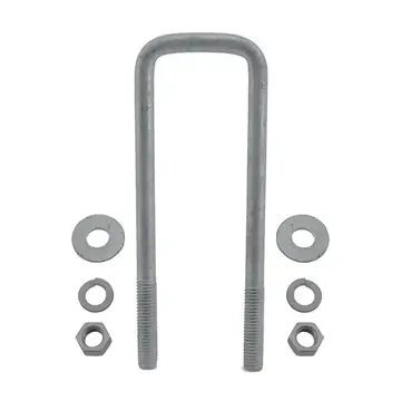 Galvanized Square Trailer U-Bolt 1/2 inch x 2 inch x 7 5/16 inch