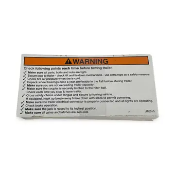 Warning Label - Safety Checklist (Pack of 100)