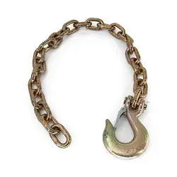 Trailer Safety Chain Zinc Plated 3/8 in Thickness 35 in 26,000lb with Clevis Hook