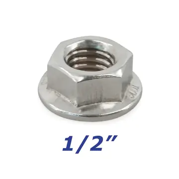 Stainless Steel Flange Nut 1/2 inch for Trailer Bolts and U-Bolts