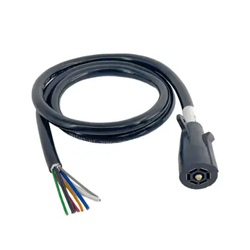 Pre Wired Pigtail 7 RV Harness Connector 6ft Length with Male Trailer End