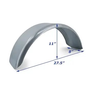 Galvanized Boat Trailer Fender Single Axle 8 in x 27 1/2 in x 11 in
