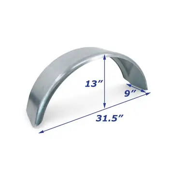 Galvanized Boat Trailer Fender Single Axle 9 in x 31 1/2 in x 13 in
