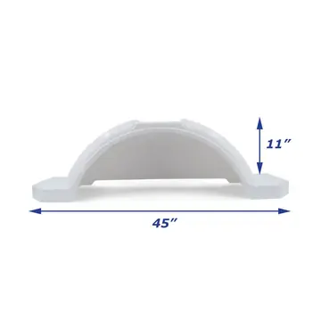 White Plastic Trailer Fender for Boat Trailer Single Axle White 11 3/8 in x 45 in x 11 in