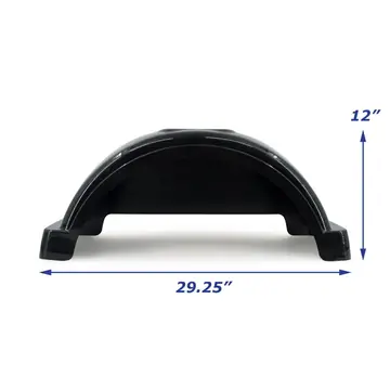 Black Plastic Trailer Fender for Boat and Jet Ski Trailer Single Axle 9 in x 29 1/4 in x 12 in