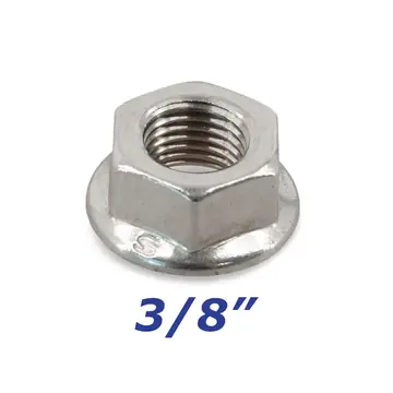 Stainless Steel Flange Nut 3/8-24 Thread inch for Trailer Bolts and U-Bolts