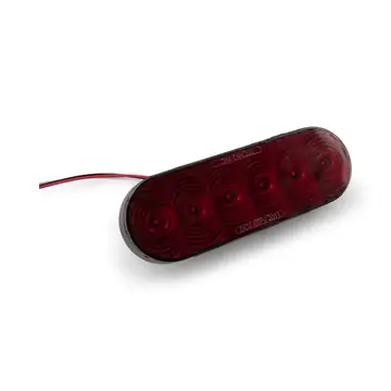 LED Red Oval Replacement Trailer Light 6" Waterproof w/ Pigtail