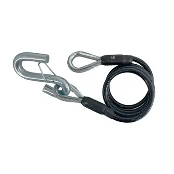 Single Black Vinyl S-Hook Trailer Safety Cable by Demco 48 inches 4,900lb (Rated 9,800lb per Pair)