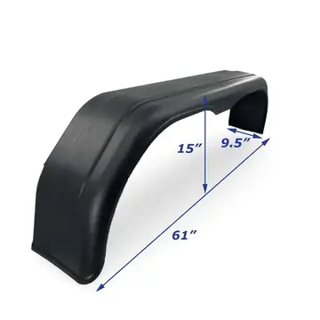 Plastic Boat Trailer Fender Tandem Axle 9 1/2 in x 61 in x 15 in