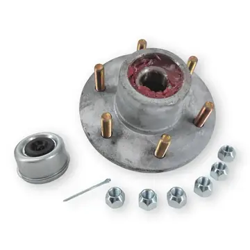 Boxed Pre Greased Trailer Hub Galvanized 6 Lug Complete Kit for 6,000lb Trailer Axle