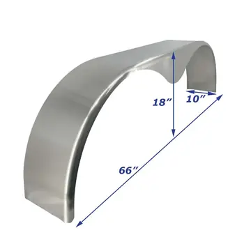 Tandem Axle Tear Drop Smooth Aluminum Enclosed Trailer Fender 10 in x 66 in x 18 in
