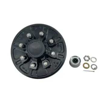 Pre Greased 8 Lug Trailer Brake Drum Hub Kit - 7,000 lb Axle 8 on 6 1/2 in