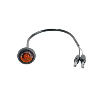 LED Bullet S34 Sidemarker Enclosed Trailer Light Amber 3/4 inch 12 in Reverse Wire