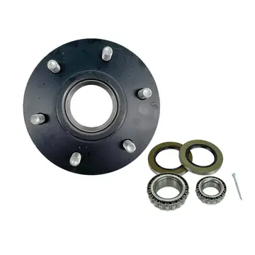 Trailer Hub Kit Black Painted Steel 6 Lug 5,200 - 6,000 lb Axle