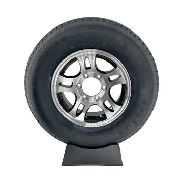ST225/75R15 Radial Boat Trailer Tire LRD on Black Aluminum Spoke 6 Lug Wheel