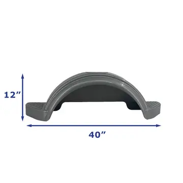 Silver Plastic Boat Trailer Fender for Single Axle 13" Tires and Wheels