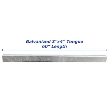 Galvanized Steel 3 x 4 Boat Trailer Tongue 5 ft Long 3/16 in Thick Wall